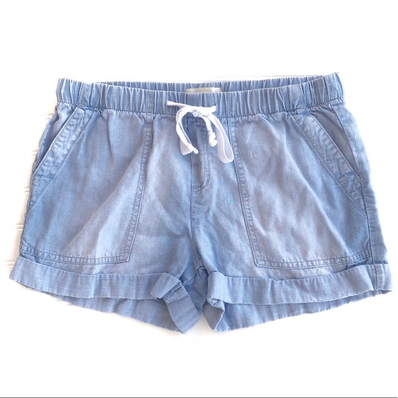 Anthropologie Pants - Cloth & Stone Chambray Cuffed High Rise Shorts